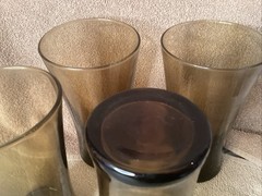 Linden Mocha Anchor Hocking set of 4 17 0z tumblers/glasses