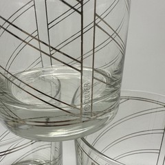 VTG 4 CULVER Barware Glass Devon Black Double on Rocks 14OZ 22k Gold Stripe 1987