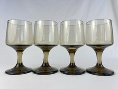 VTG Libbey Set Of 4 Tawny Accent Stemmed Wine Juice Glasses 5 1/8″ Tall 6oz 2A1