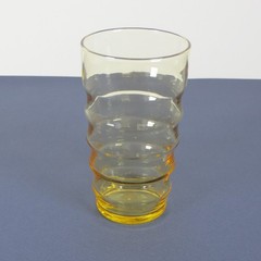 Vintage Federal Glass Amber Ringed Tumber (Set of 5)