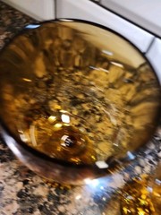 VTG Bartlett Collins Thumbprint Goblet Set Of 2 Amber Glass Free Shipping