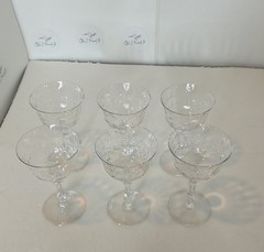 Libbey Rock Sharp «Arcadia» Cut Crystal Cocktail Goblets- Set Of 6