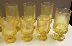 Franciscan Madeira Yellow Footed Glasses Goblet Tumbler Set Of 10 Corn Silk