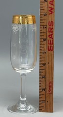 3 CELLINI BLOWN CRYSTAL CHAMPAGNE FLUTES GLASSES HAND DECORATED 24 KT GOLD ITALY