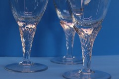 Augusta Gorham Crystal Blown Glass 8.25″ Tall Ice Tea Glasses Lot/3