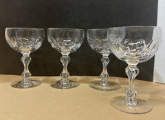 4 VTG Tiffin-Franciscan Crystal Empire Essex Sherbet/champagne glass stemware