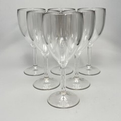 Target Wine Glass Plastic Acrylic Clear Poolside Outdoor Stemware 6Pc Set New