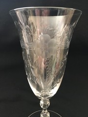 Vtg Pair Cambridge Etched Glass Water / Ice Tea /Wine Drinking Glasses Lucia