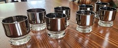 Vintage Dorothy Thorpe Style Cocktail Glasses With Platinum Fade Set Of Eight