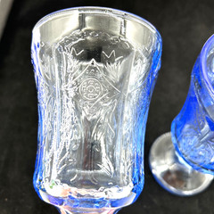 Vintage Indiana Glass Recollection Madrid Blue Stemmed Water Goblet Cup