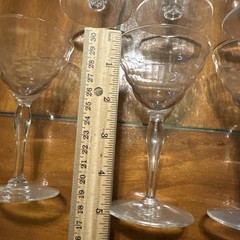 Set Of 9 Vintage Liquor Cocktail Stemmed Clear Glass 5”