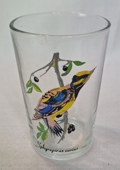 Vintage Swanky Swigs Malaysia Tropical Bird Glass 4″ Inch