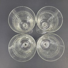 Libbey Rock Sharpe Jefferson Crystal Wine Glass~50s~Star of David~Set of 4