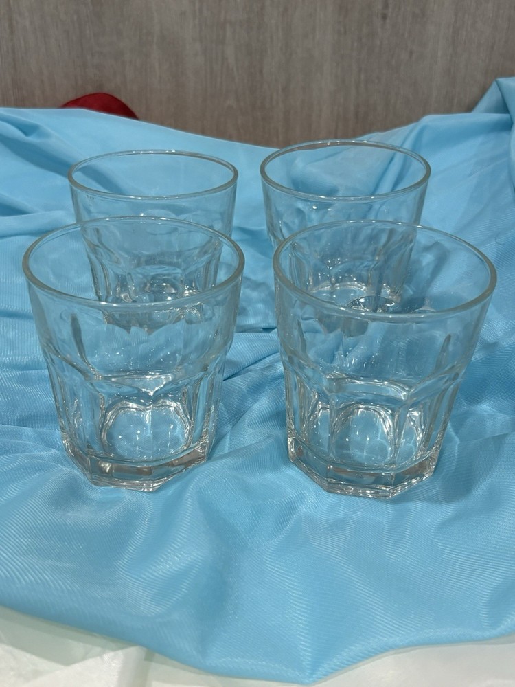 Four (4) Libbey Glass Co. Clear Old Fashioned Duratuff Whiskey Glasses