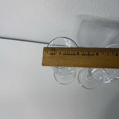 Vintage Crystal Champagne Flutes Set of 2 Faceted Stem Clear Glass 8.5″