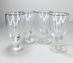 Tiffin-Franciscan LYNDLEY, Set of 4 Juice Glasses, 4 3/4” *RARE* Platinum Trim