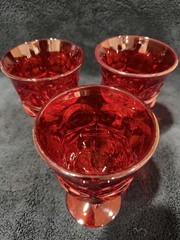Deep Ruby Red Astoria Wine Goblets Set Of 3