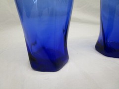 Vintage Lot of 3 Anchor Hocking Sybil Cobalt Blue Tumbler Glasses 15.5 oz ea
