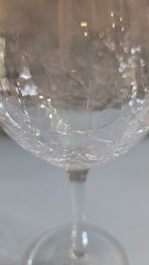 Angled Crackle Rim WINE GLASS Goblet