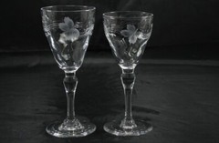 VINT. MID CENTURY THOMAS WEBB SIGNED ROCK CRYSTAL FLORAL & INTAGLIO BUTTERFLY-6