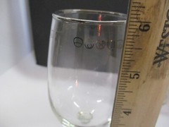 Set of 3 Vintage Silver Trim Wine Glasses with Odd Design