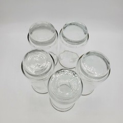 Avon Abbey Glasses Set of 5 Houze Art 1983 Clear Glass Gold Rimmed Glasses