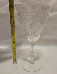 Amesbury Water Goblets Rock Sharpe Stemmed Set of 4 Libbey Lattice Flowers