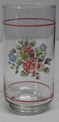 1 Libbey Pfaltzgraff Tea Rose Tall 16 oz Glassware Tumbler Drinking Glass 5 1/2”