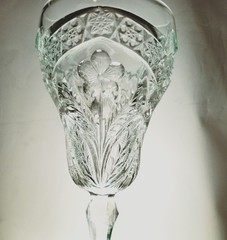 Antique EAPG Indiana Glass Gaelic Water Goblet Clear Chloris Pattern Circa 1908