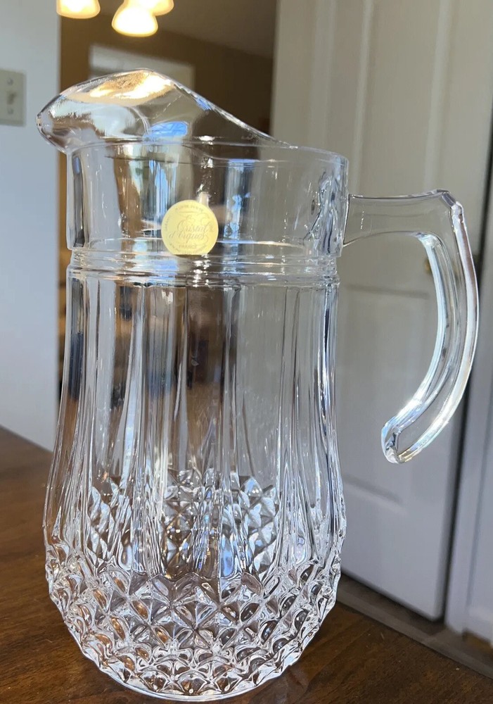 Longchamp (Clear) 48 Oz Pitcher by Cristal D’Arques-Durand New , No Original Box