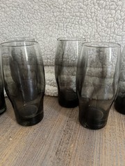 Set of Six 6 Classic Smoke Tumblers Drinking Glasses Gray 16oz