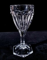 3 Antique Early 1900s 6-Paneled EAPG Small Wine Or Juice Glasses Unmarked VFINE