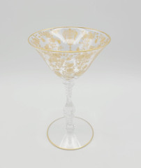 Vintage Champagne/Martini/Tall Sherbet Gold Encrusted Rose Point by Cambridge
