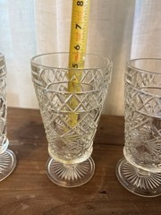 Hazel-Atlas Big Top Set of 3 Clear Pressed Glass 9 oz Footed Tumblers