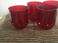 Cristal D’Arques Ruby Red Longchamp Crystal lowball Tumbler Glasses Set of 4 USE