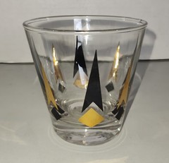 Lot of (6)Vintage Assorted MCM Drinkware Glasses Different Size Patterns Colors