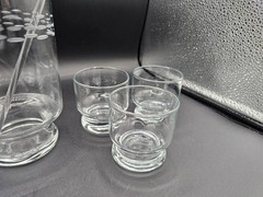 Princess House Crystal Cocktail Set #407 Mixer Shot Glasses Stirrer Vtg Barware