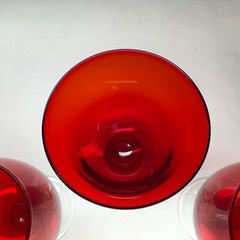 Lenox Holiday Gems Ruby Red Glass Goblets Lot Of 3 Mis-Matched Vintage Goblets.