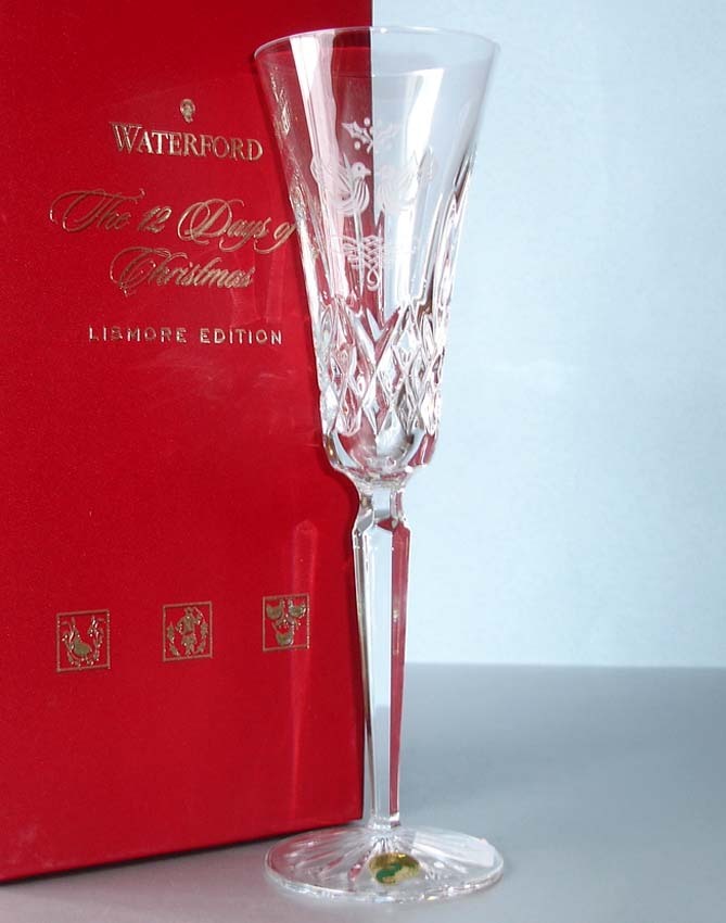 Waterford 12 Days of Christmas Champagne Flute ‘Two Turtle Doves’ 2nd Edt. New