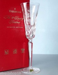 Waterford 12 Days of Christmas Champagne Flute ‘Two Turtle Doves’ 2nd Edt. New