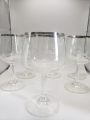 Vintage Schott-Zwiesel Europe Platinum Glasses With Silvet Trim. Set Of 6