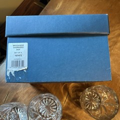 Set 4 Waterford Marquis Brookside Oversized Crystal Double Old Fashioned Glasses