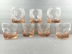 7 Libbey Imperial Pink Old Fashioned Glasses Set Whiskey Rocks Glass Tumblers