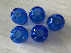 5 Hazel Atlas WINDMILLS Cobalt Blue 5-Ounce 2 1/2” Roly Poly Glasses Tumblers