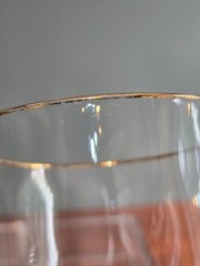 Set of 3 Lenox Unity Gold Trim Crystal 7.5” Wine Glasses w/ Twisted Stem