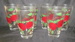 6 Franciscan Apple Libbey Glass Water Iced Tea Tumblers 5 1/4″ Libbey