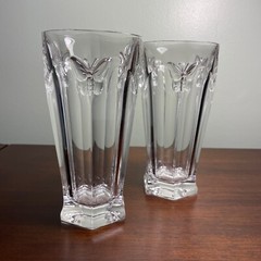2 LENOX Butterfly Meadow 12 oz Highball Glasses Crystal Germany Discontinued