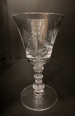 Vintage Fostoria Crystal Claret Wine Glass – Rose (Cut #827) – UV Reactive