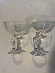 Crystal Dolphin Stem Wine Glasses Set Of Two