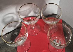 Irish Coffee Glasses Set of 4 Gold Rim Shamrock Design Decorative Glass